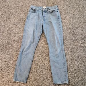 AGOLDE High Rise Straight Leg Jeans in Vintage Light Wash Size 28